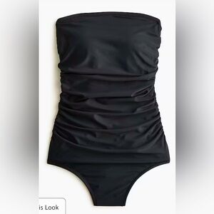 J.Crew Black Bandeau one piece swimsuit, NWT